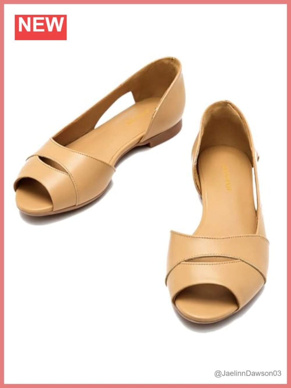 Women's Suede Ballet Flats Slip On Cutout Peep Toe Comfortable Flat Sandals